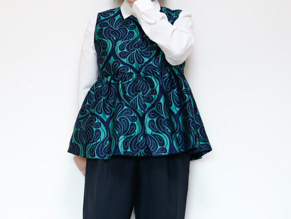 ペプラムベスト コベントガーデーン グリーン  卒入式 セレモニー オフィス パーティ 結婚式 6枚目の画像