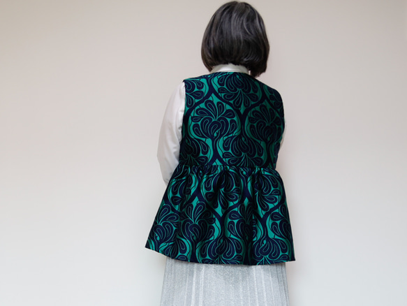 ペプラムベスト コベントガーデーン グリーン  卒入式 セレモニー オフィス パーティ 結婚式 10枚目の画像