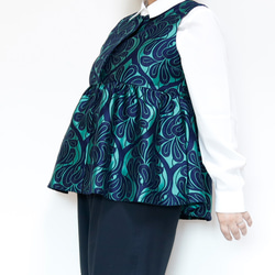 ペプラムベスト コベントガーデーン グリーン  卒入式 セレモニー オフィス パーティ 結婚式 1枚目の画像