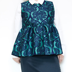 ペプラムベスト コベントガーデーン グリーン  卒入式 セレモニー オフィス パーティ 結婚式 3枚目の画像