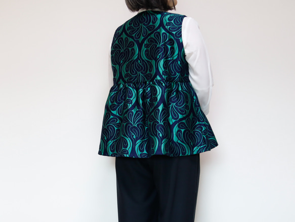 ペプラムベスト コベントガーデーン グリーン  卒入式 セレモニー オフィス パーティ 結婚式 5枚目の画像