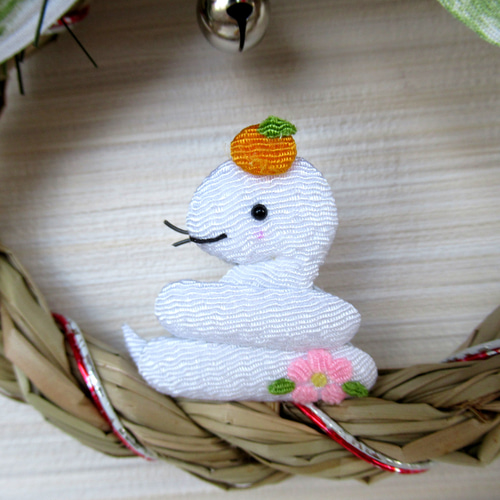 2025しめ縄☆ 正月飾り 巳（へび）のお正月リース飾り 小25-5 リース