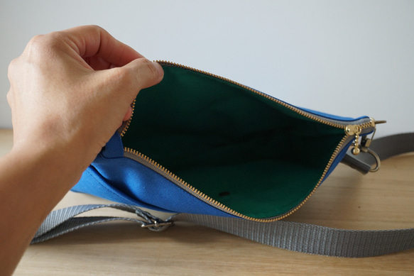 倉敷帆布サコッシュ (M)ブルー 7枚目の画像