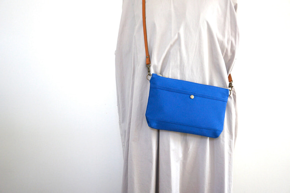 倉敷帆布サコッシュ (M)ブルー 10枚目の画像