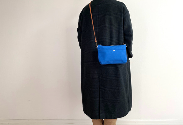 倉敷帆布サコッシュ (M)ブルー 9枚目の画像