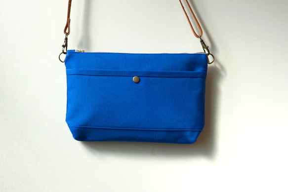 倉敷帆布サコッシュ (M)ブルー 3枚目の画像