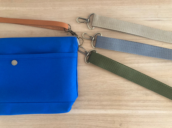 倉敷帆布サコッシュ (M)ブルー 5枚目の画像