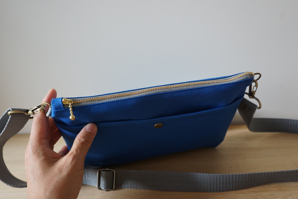 倉敷帆布サコッシュ (M)ブルー 6枚目の画像