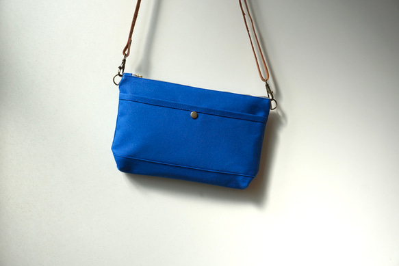 倉敷帆布サコッシュ (M)ブルー 4枚目の画像