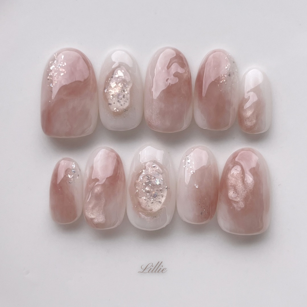 うるぷるジェリーニュアンス   ネイルチップ ピンクネイル ニュアンスネイル うるうるネイル ブライダル ウェディング