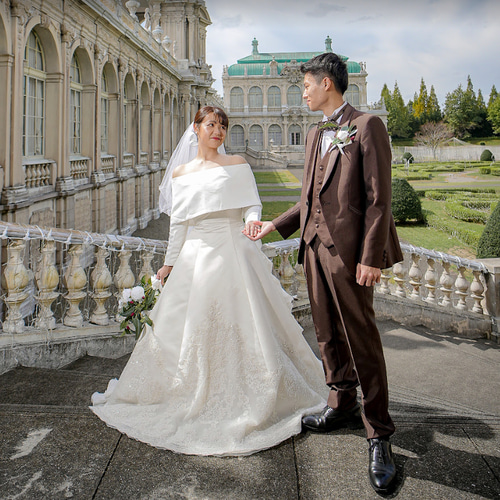 フラワーオフショルダーウェディングドレス結婚式エレガント ウェディングドレス ロングドレス Aラインドレス オフショルダー