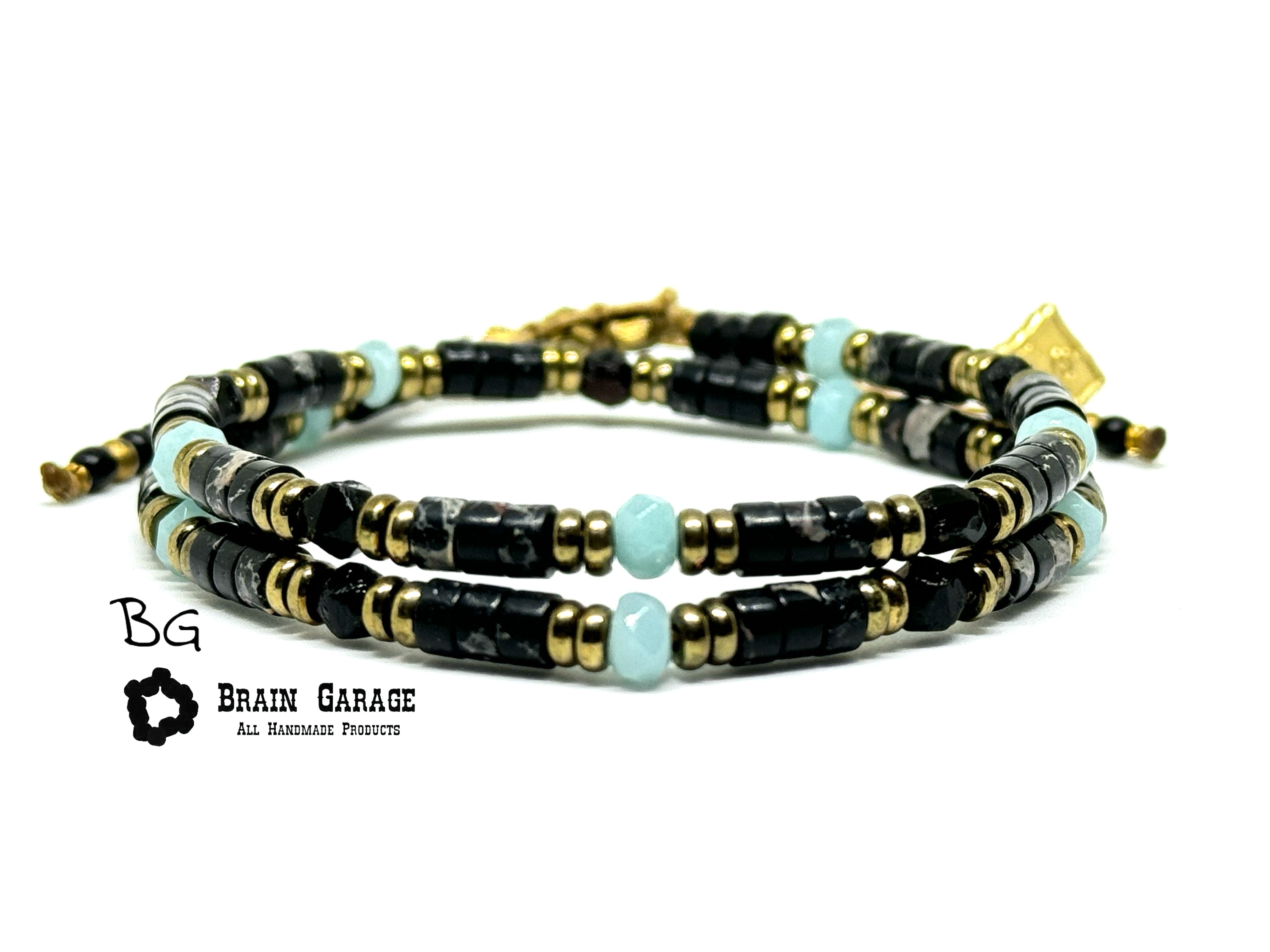 【BG】Natural stone 2wrap bracelet 〈BG24B0016〉メンズブレスレット