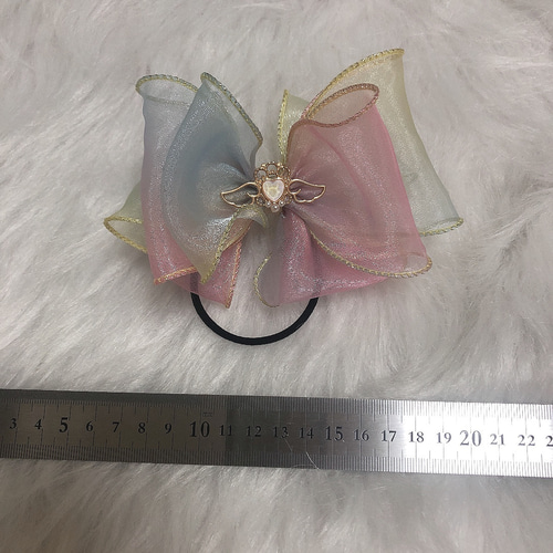 リボン ヘアゴム ヘアアクセサリー ハンドメイド オーガンジー