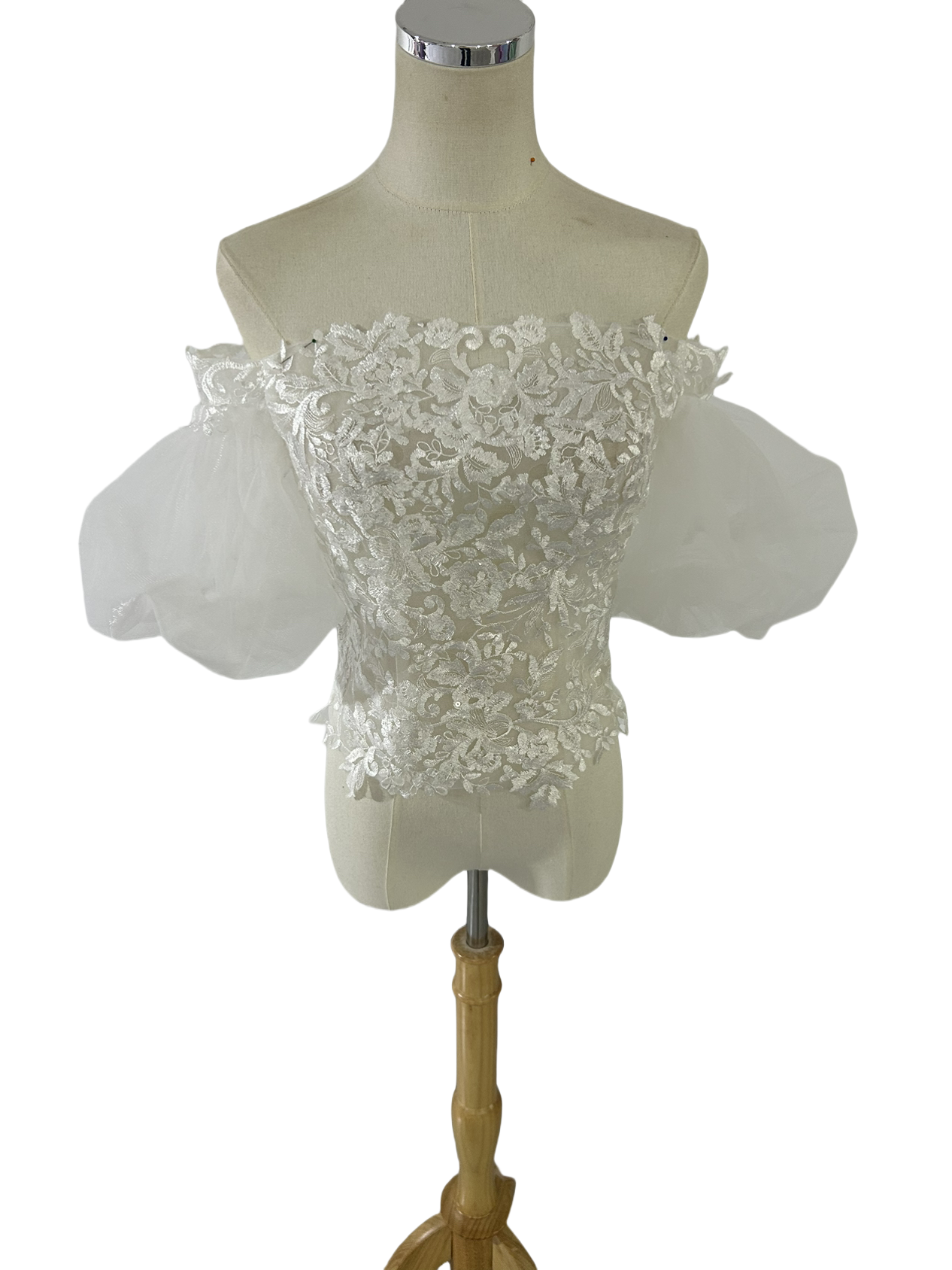 ボレロ オフショルダー パフスリーブ くるみボタン 披露宴/結婚式