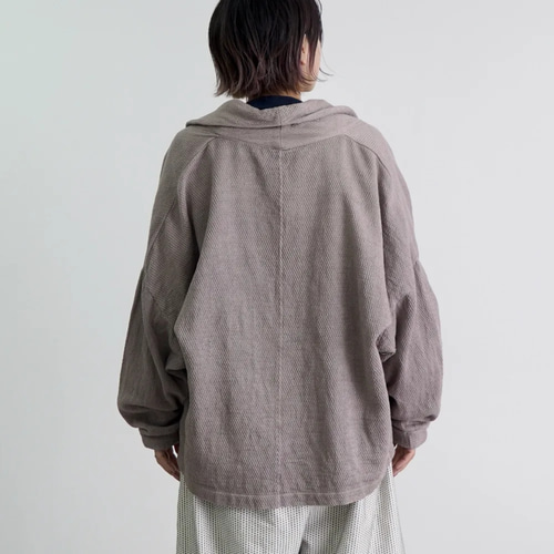 くつろ着カーディガン/ピンクベージュ/知多木綿 ダイヤガーゼ ロング  