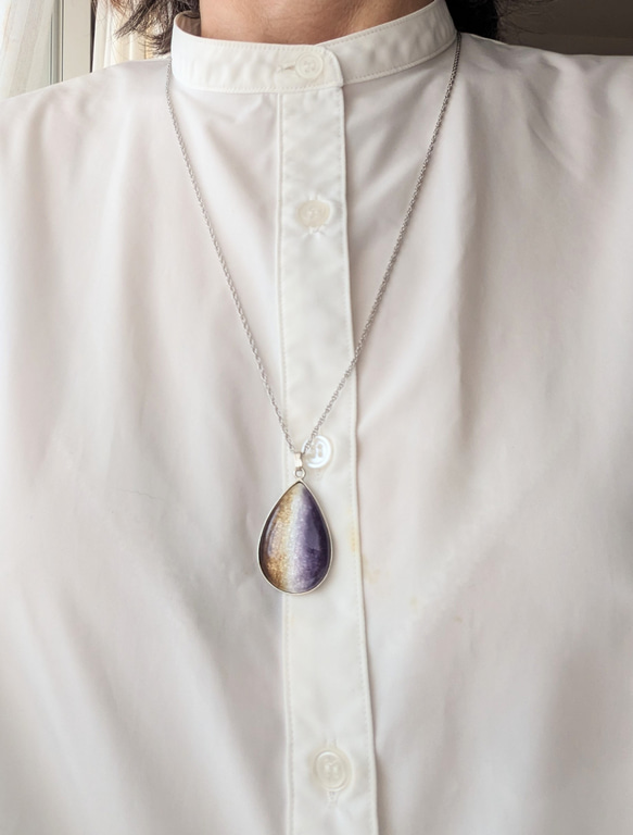 再販  七宝焼ペンダント「紫式部」 3枚目の画像