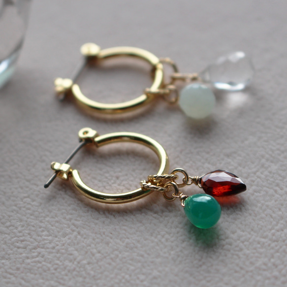 [精選] 從 24 種天然寶石中選擇 4 種飾品✨ 耳環（耳環）和飾品套裝 第7張的照片