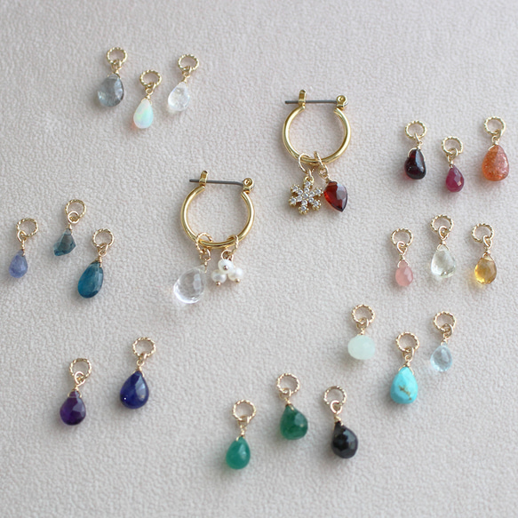 [精選] 從 24 種天然寶石中選擇 4 種飾品✨ 耳環（耳環）和飾品套裝 第2張的照片
