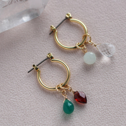 [精選] 從 24 種天然寶石中選擇 4 種飾品✨ 耳環（耳環）和飾品套裝 第8張的照片