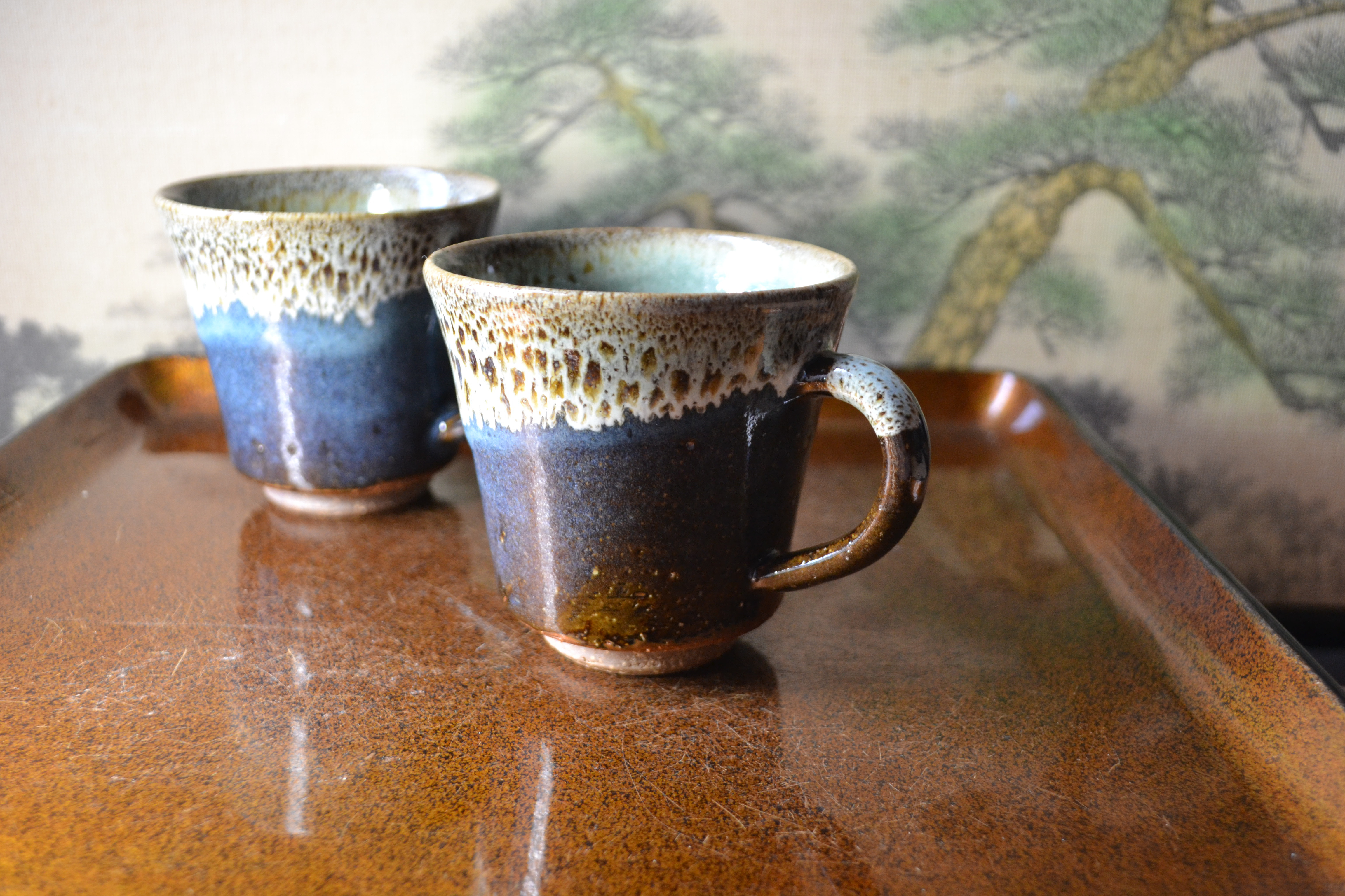 萩焼コーヒーカップ4 Amazon.co.jp: お萩焼 珈琲カップ＆ソーサー2客セット : ホーム