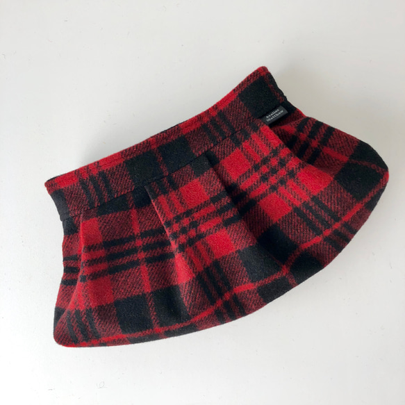 【☃冬限定☃】もこもこクラッチバッグ・赤いタータンチェック 1枚目の画像