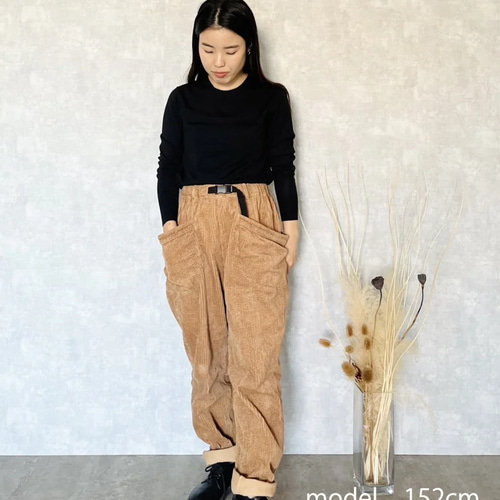 コーデュロイキャンプワークパンツ/ブラウン/遠州織物 ロングパンツ