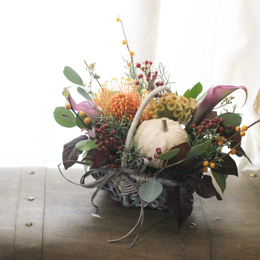 フレッシュフラワー実ものバスケット