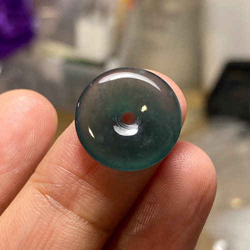 RS8-159 美品 氷種 深氷灰藍 玉壁 平安守り ドグアテマラ産 A貨 本翡翠  