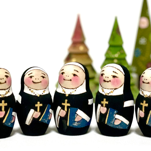 【sisterさま】モンスター マトリョーシカ 、クリスマスマトリョーシカ マトリョーシカ型オブジェ【シスター】 その他置物 sayo 通販 18469020