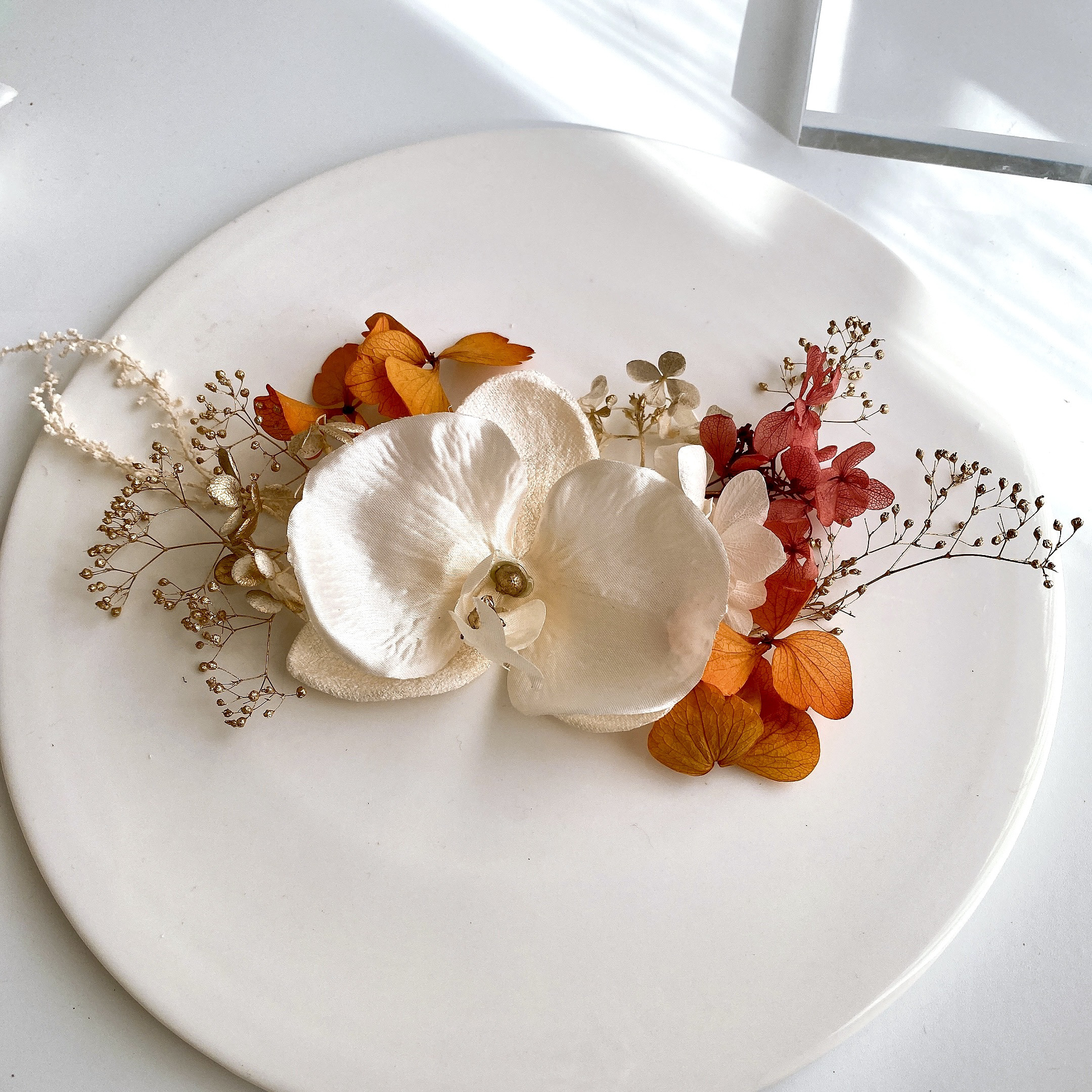 red & orange ヘッドドレス　結婚式　成人式　卒業式 4,400円