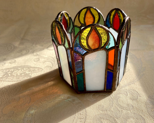 ステンドグラス カラフルなキャンドルホルダー キャンドル・キャンドル