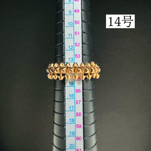 クラッシュ とげとげ スパイク リング ピンクゴールド 指輪・リング  