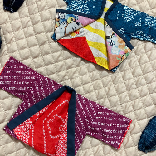 はんてんともんぺの 和服モチーフ タペストリー 着物リメイク