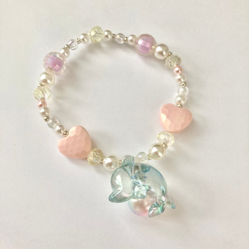 子供 ビーズ イヤリング ♡ハート3連♡♡♡ 子供 ビーズ イヤリング ♡ハート3連♡♡♡