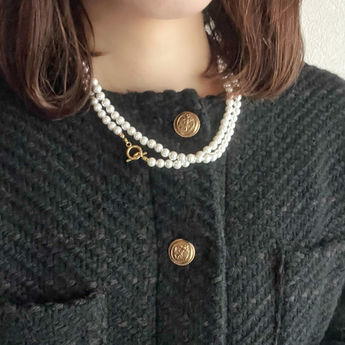 JORIE】ロング！100cm❤️国産ホワイト貝パールネックレス サージカル