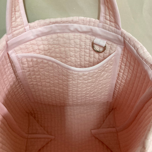 ヌビバッグ トート 内ポケットDカン付き 手提げ【ベビーピンク