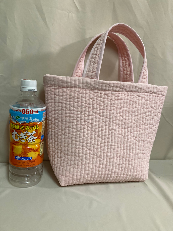 ヌビバッグ　トート　内ポケットDカン付き　手提げ(4色) ベビーピンク/チェリッシュ/ワイン/プラム 4枚目の画像