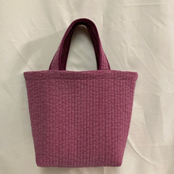 ヌビバッグ　トート　内ポケットDカン付き　手提げ(4色) ベビーピンク/チェリッシュ/ワイン/プラム 11枚目の画像