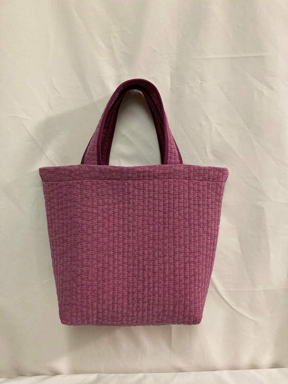 ヌビバッグ　トート　内ポケットDカン付き　手提げ(4色) ベビーピンク/チェリッシュ/ワイン/プラム 11枚目の画像