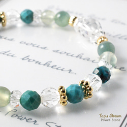 悪い氣を払って幸運を呼ぶお守り | ビルマ翡翠、ターコイズの天然石パワー.ストーン ブレスレット 6枚目の画像