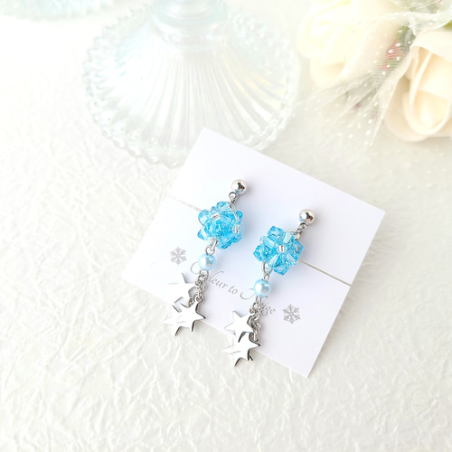 子供 ビーズ イヤリング ☆お星様☆