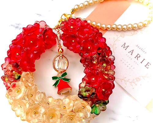 No.R5♡Sold outミニリース クリスマスリース ミニビーズリース 楽天
