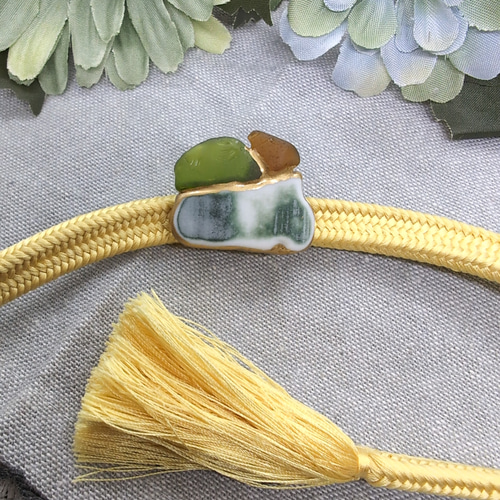 シー陶器とシーグラスの金継ぎ帯留め 帯留め chato 通販 18470064  