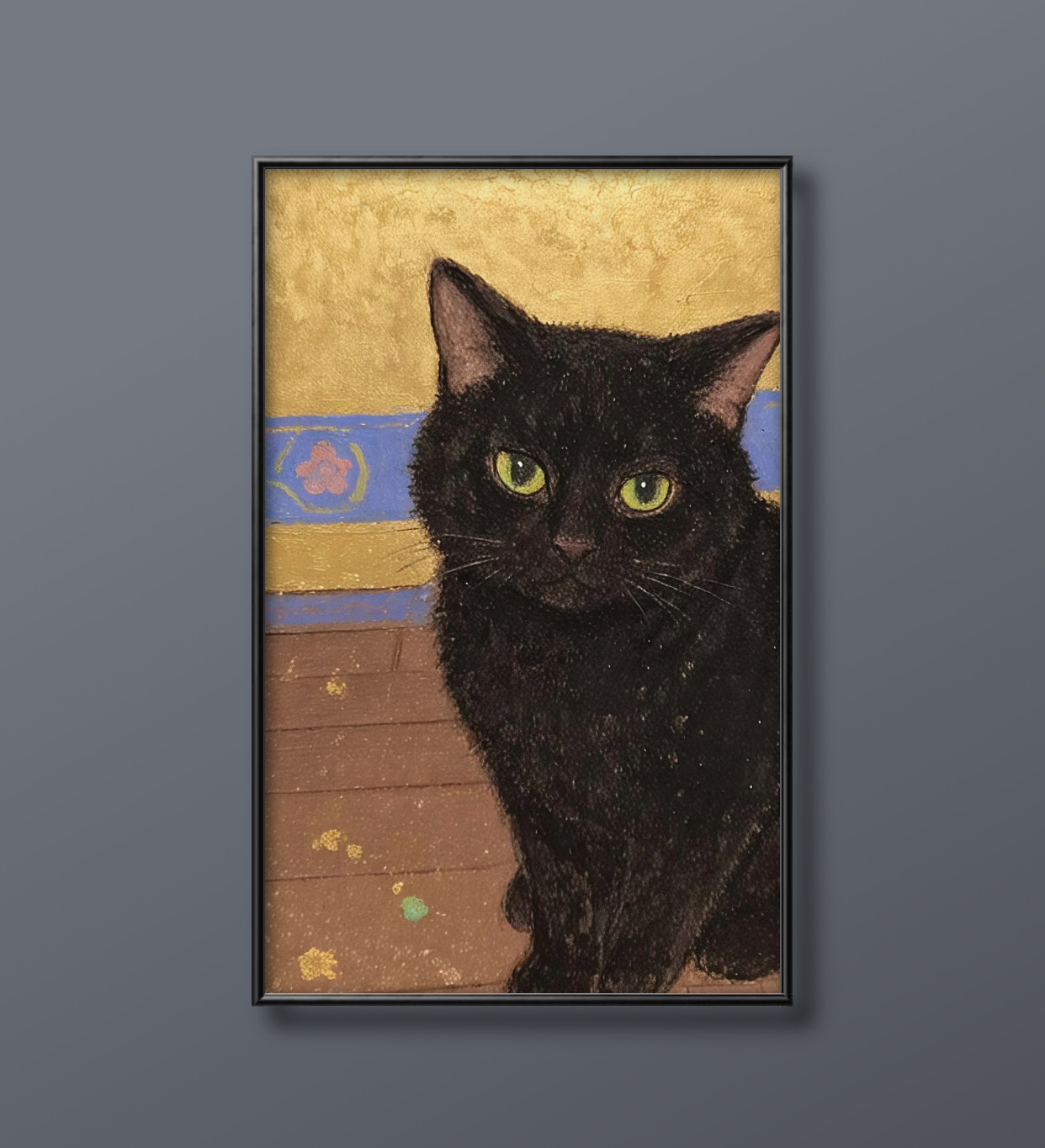 絵画 | イラストポスター 24 ☆ 【黒猫は気持ちがいい】 絵画