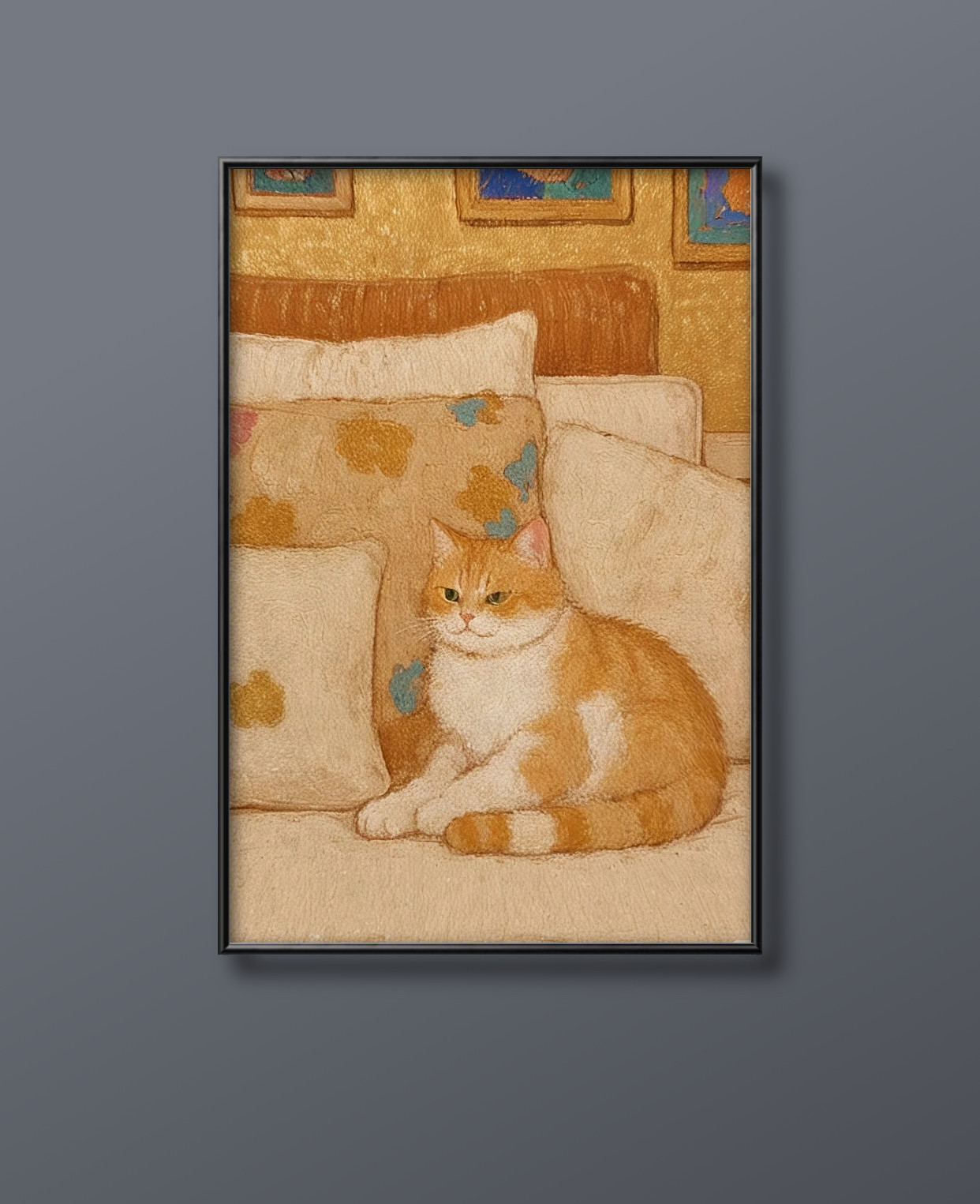 絵画。原画【椅子でぼんやりしている橘猫】 絵画 アカザ麦 通販