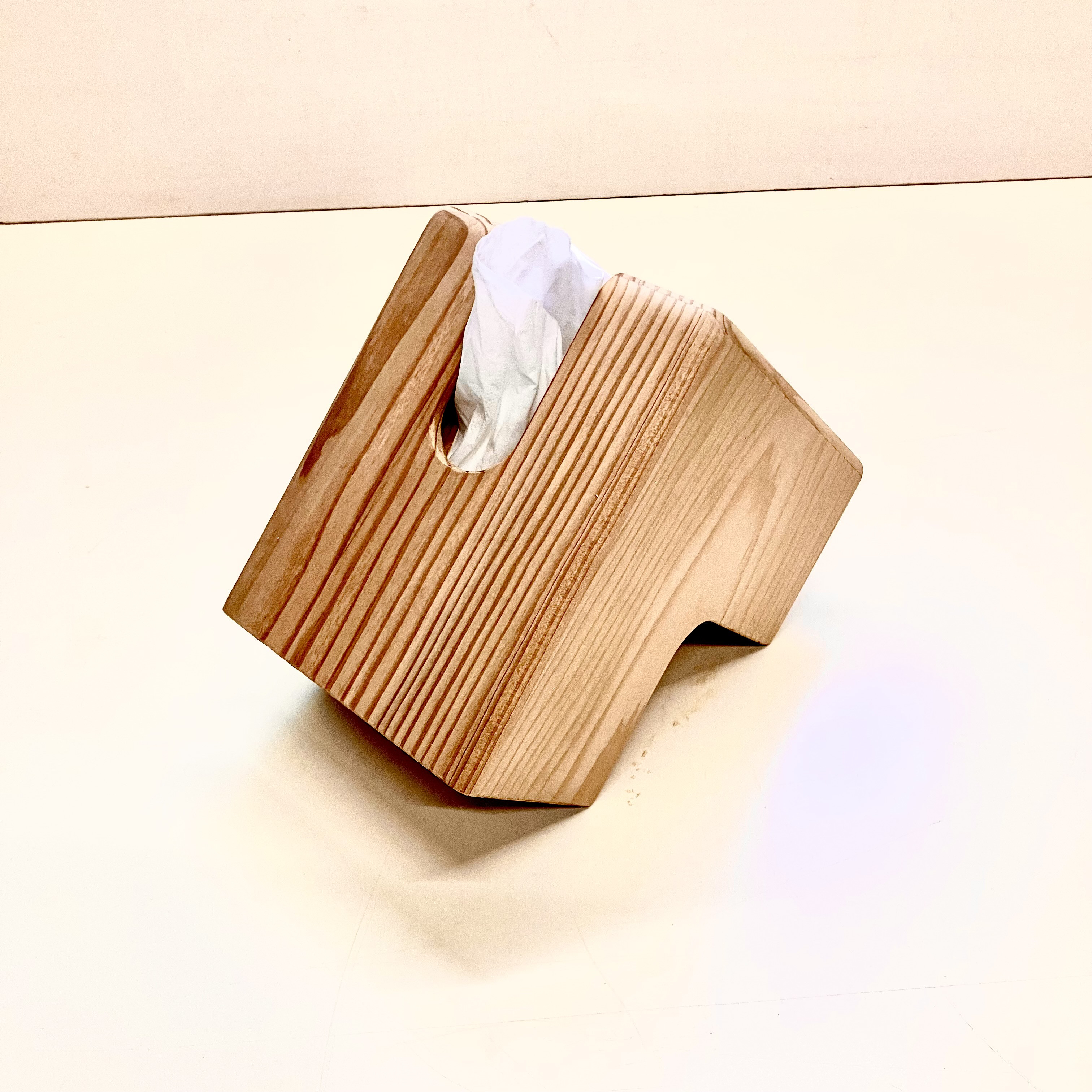木製L型ティッシュボックス(本栂)