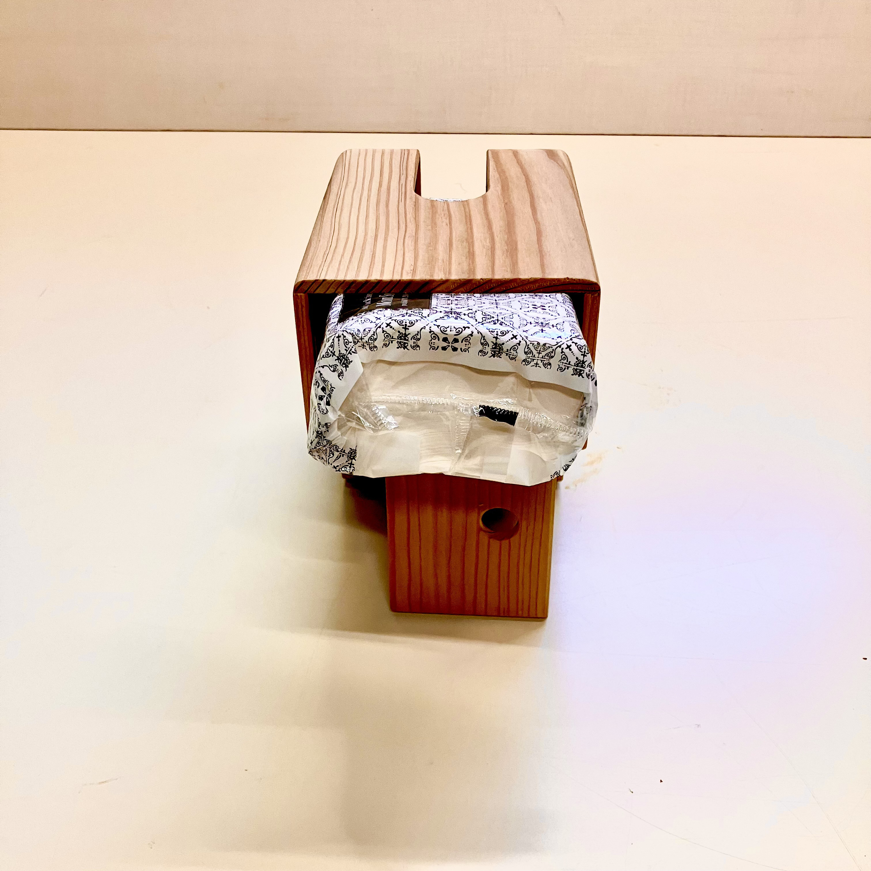 木製L型ティッシュボックス(本栂)