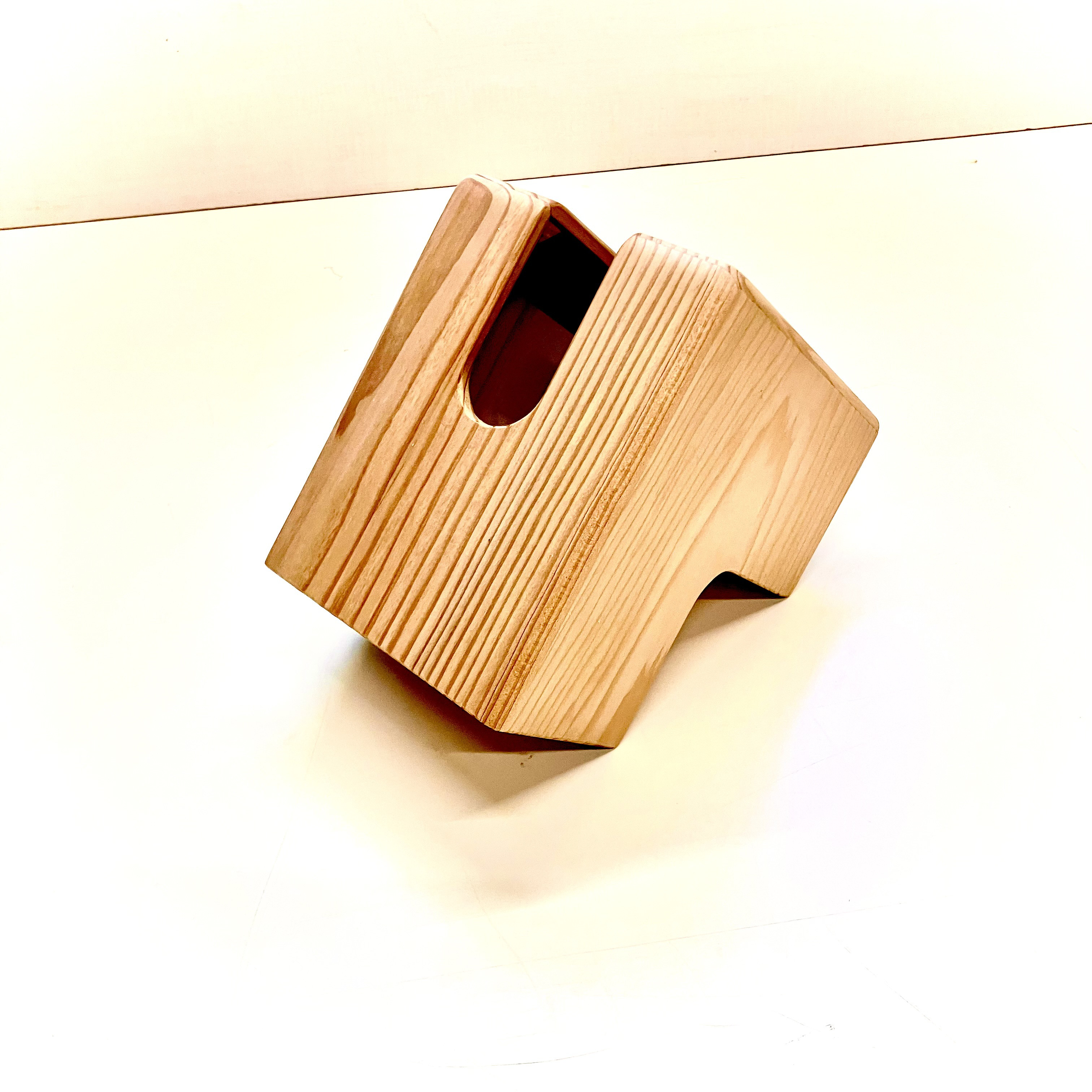 木製L型ティッシュボックス(本栂)