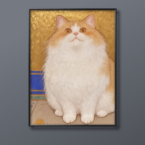 【在庫僅少】 38 イラストポスター | 絵画 ☆ 絵画 【優雅な橘猫ちゃん】 絵画