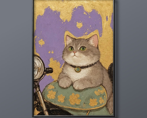 絵画 。手描き【部屋で楽しく遊んでいるかわいい猫たち】 絵画 。手描き【部屋で楽しく遊んでいるかわいい猫たち】